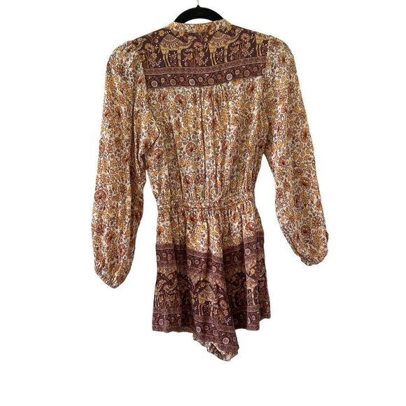 Spell & The Gypsy Collective Women’s Brown Sundown Floral Cotton Romper Size 2XS - Picture 7 of 8
